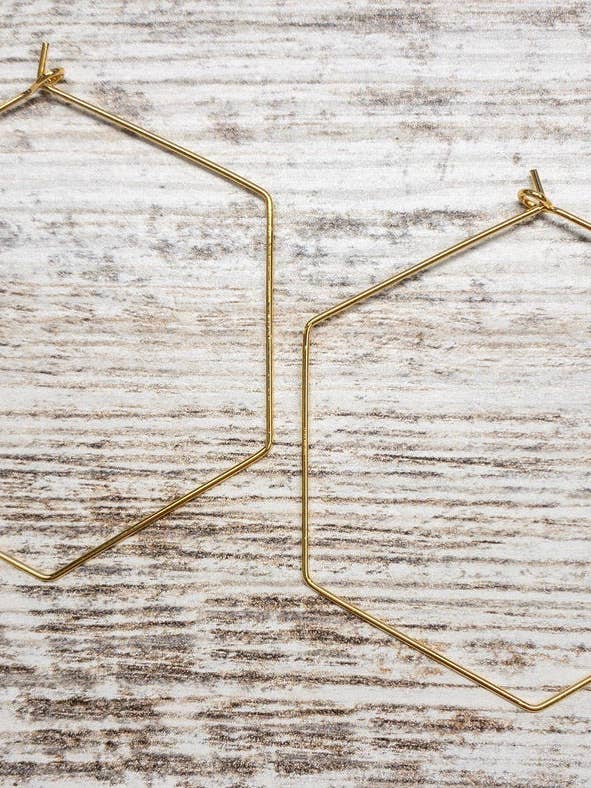 Créoles hexagonales pour la vente par Cre8tv Qn