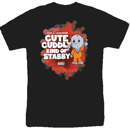 Cute Cuddly Kind of Stabby Kitten T-Shirt for wholesale by Pegasus Publishing