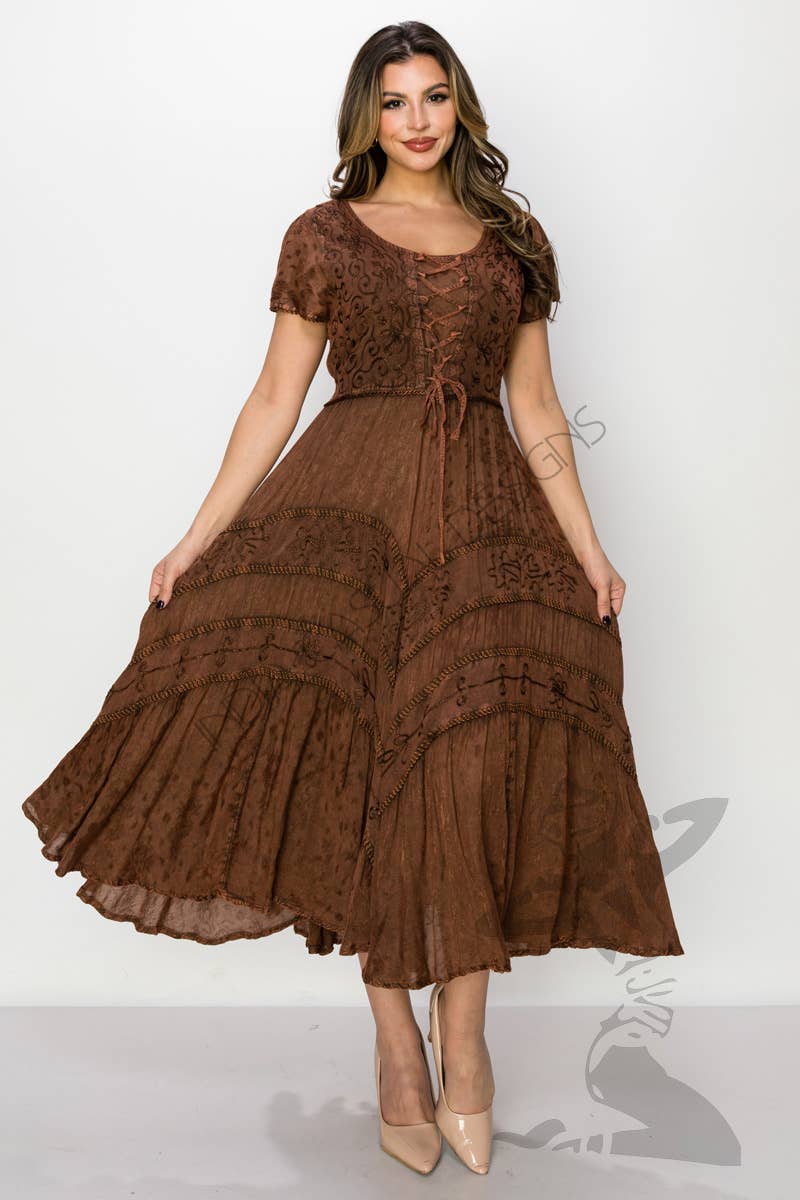 JUST CRUISING - India Casual Designs - Vente Robe – femme - Robe bohème élégante à détails brodés1