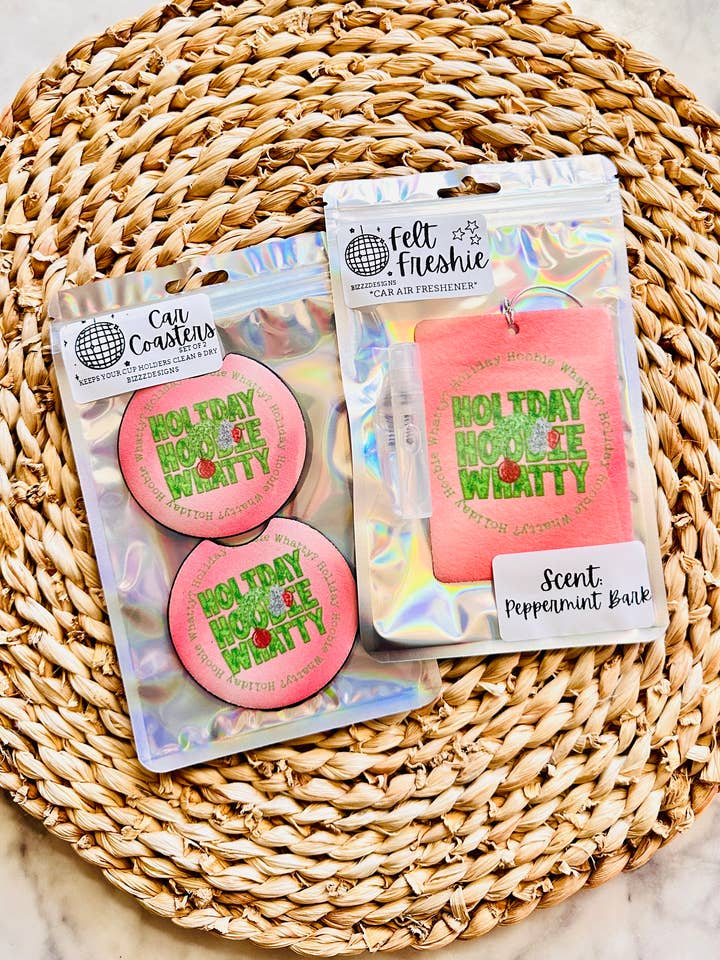 Grinch Christmas Felt Freshie & Car Coaster Bundle of 5 for wholesale by Bizzz Designs