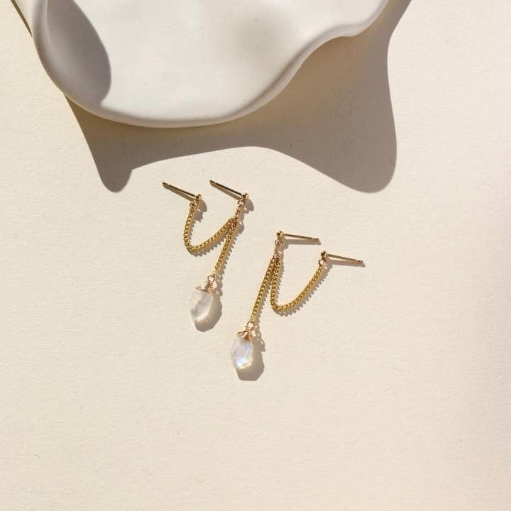 Token Jewelry - Wholesale Stud/Post Earrings - Lumi Chain Studs in 14k Gold Fill or Sterling Silver