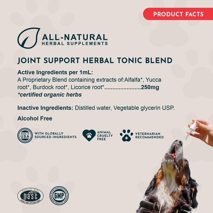 Animal Essentials - Wholesale Pet Supplement - Cat/Dog - Joint Support Herbal Tonic Blend | Helps Stiffness and Soreness6