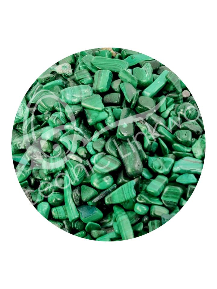 TUMBLED CHIPS - MALACHITE 7-9 MM (KG) for wholesale by Oceanic Linkways Inc