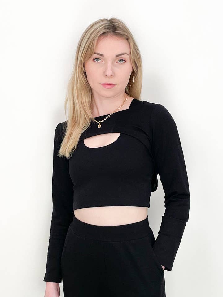 Finch Top 2-i-1 i svart för wholesale av Paridaez