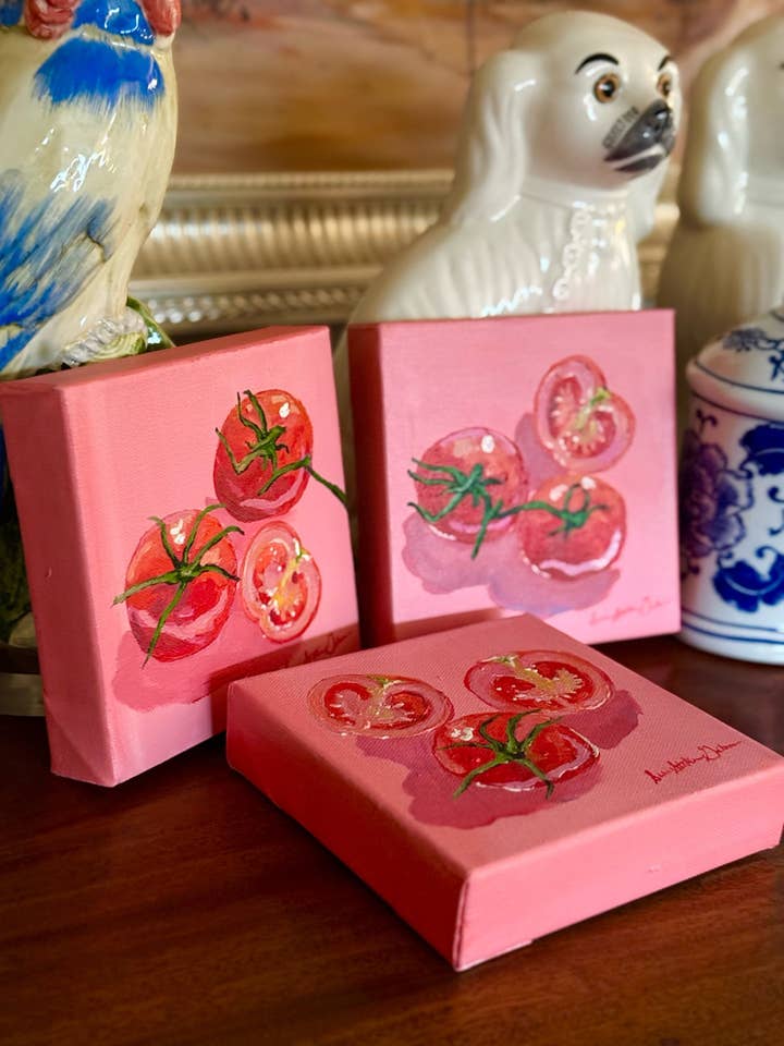 Tomato tomato 5x5 original for wholesale by Susie Stokes Gibson Art & Design