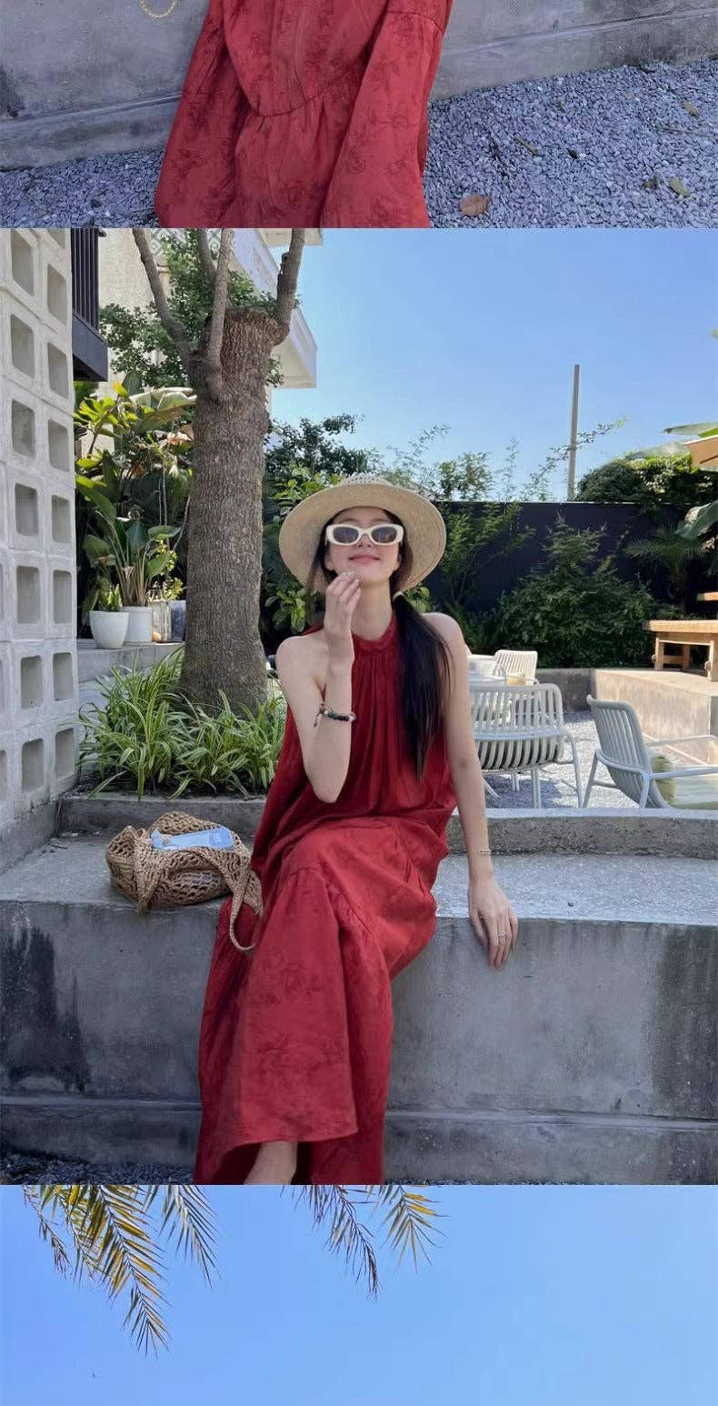 Rouge Robe rétro chinoise moderne printemps 25 chic en vente sur Faire8