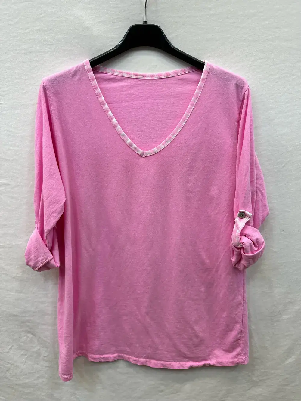 Mimi & Gogo – T-shirt – Mulher por atacado – T-shirt gola vichy @96893_TsColVichy3