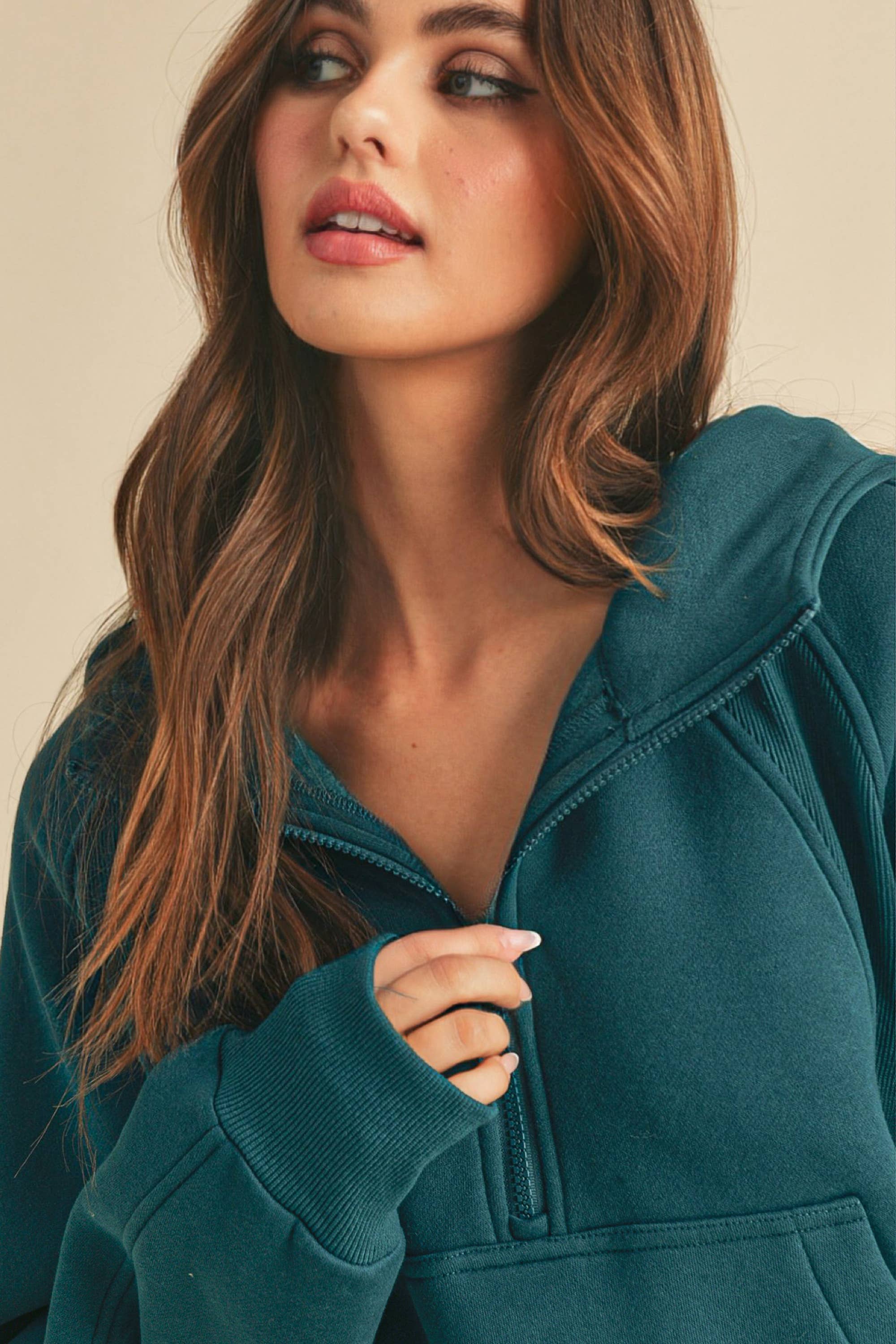 AEMI + CO – wholesale Hoodie – Women's – *SMALL ONLY* 946CK Drea Half-Zip Hoodie35