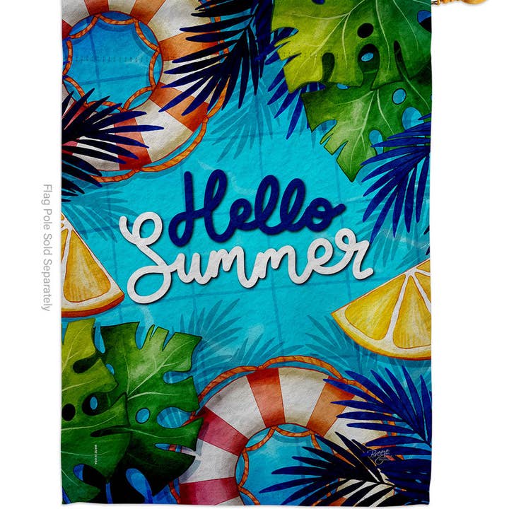 Two Group Flag Co - Wholesale Vlag - Vlag Hallo Cool Summer Fun Sun Garden House 2-zijdig huis1