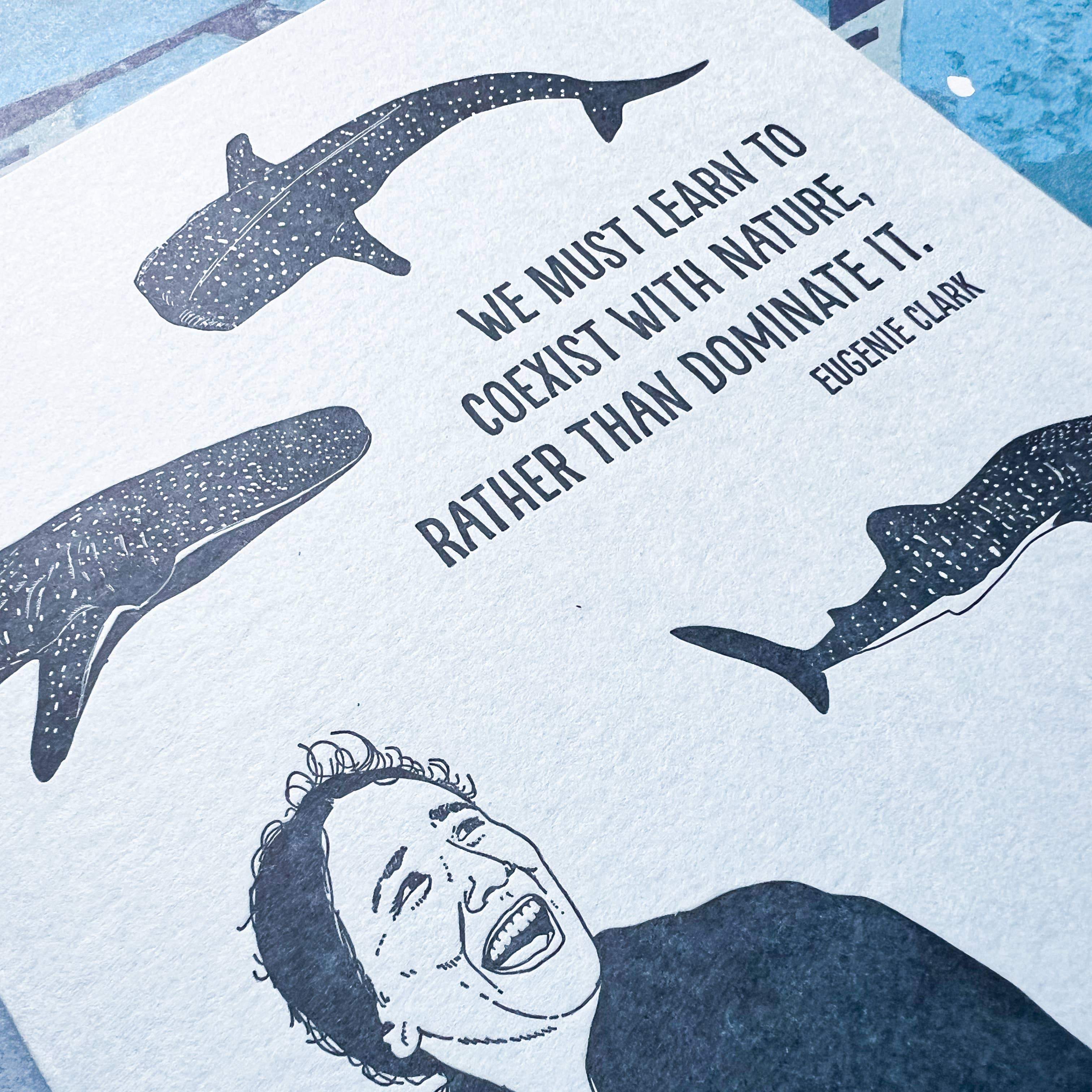 Blackbird Letterpress – wholesale Everyday greeting card – Eugenie Clark letterpress card2