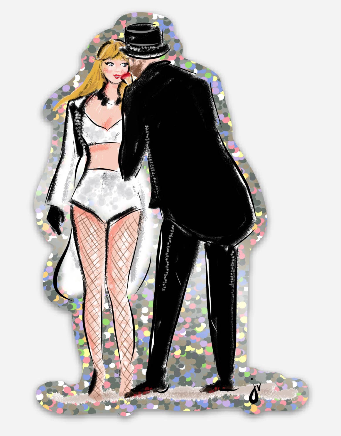 Jennifer Vallez - Wholesale Sticker - Taylor & Travis Broken Heart Glitter Sticker0