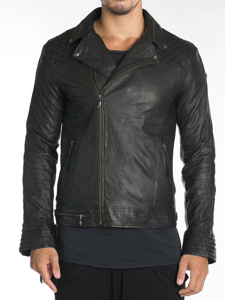 moto leren jack voor wholesale door Jan Hilmer + Sparrow