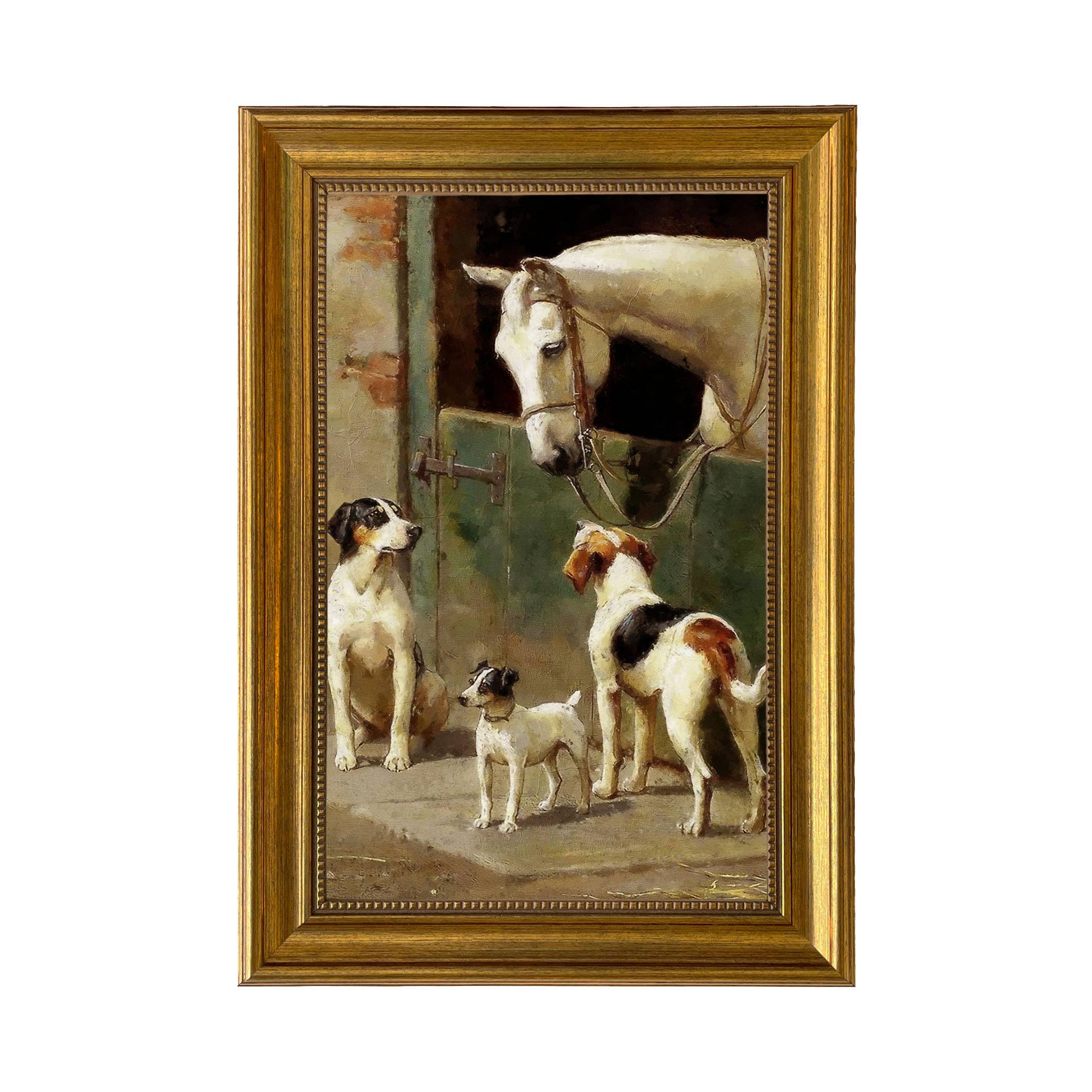 Madison Bay Co. - Historical Home Decor Reproductions - Wholesale Art Print - Dog and Horse at Stable Vintage Painting Print on Canvas17