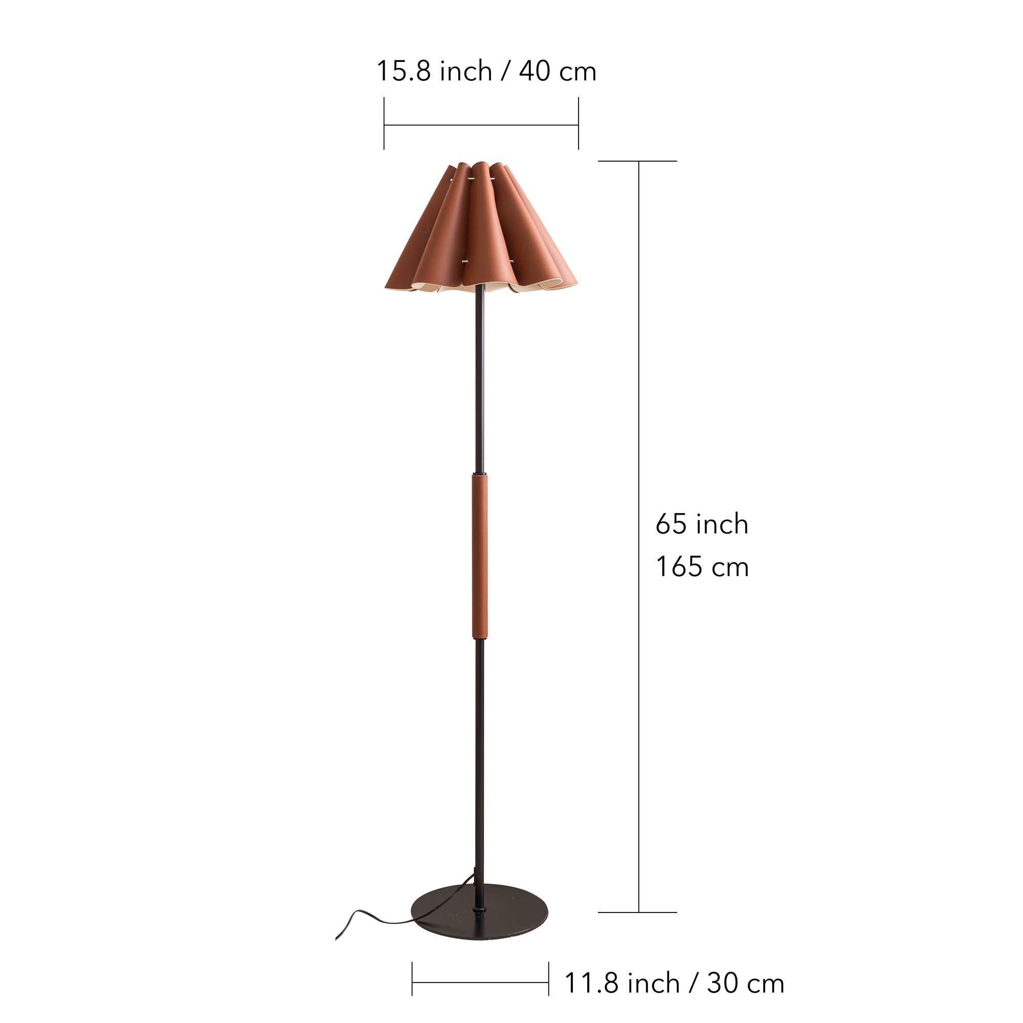 VIVZONE - Wholesale Floor Lamp - Floor Lamp With Leather Ruched Shade5