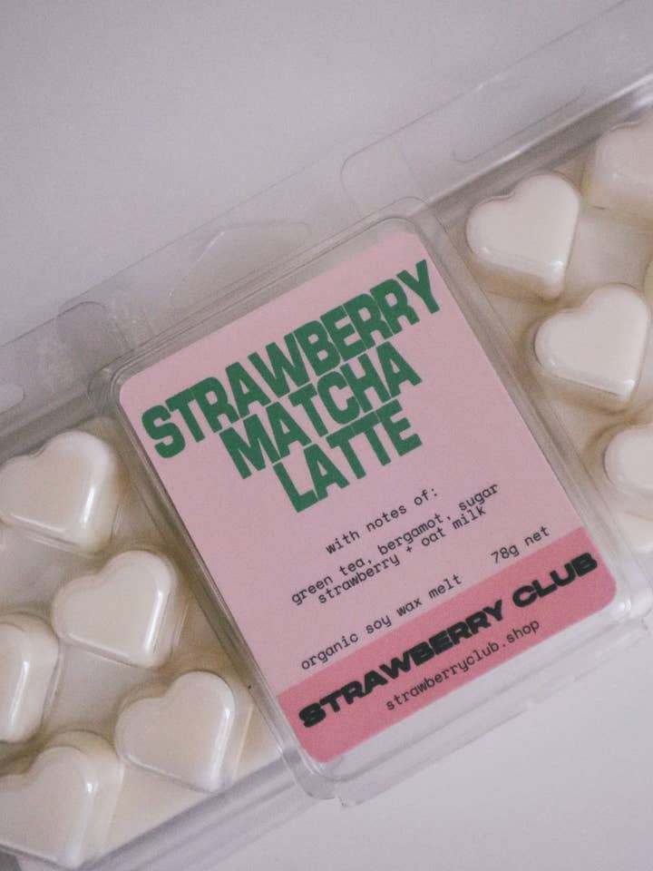 Strawberry Matcha Latte Soy Wax Melt for wholesale by Strawberry Club