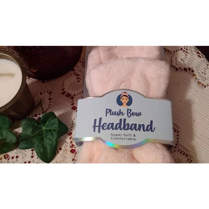 Plush Bow spa headband for wholesale by Jones & Ivy Collections, Inc.