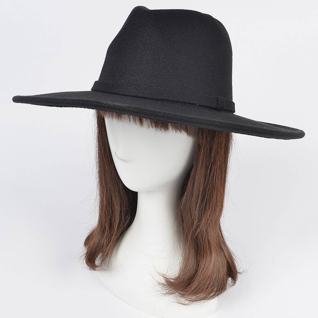3AM BY H&D ACCESSORIES - Wholesale Fedora - Women's -  Faux Wool Leo Band Fedora Hat1