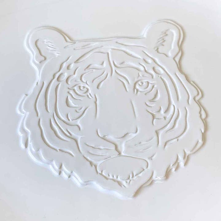 The Royal Standard - Wholesale Platter - Go Get 'em Tiger Embossed Platter White 16x12