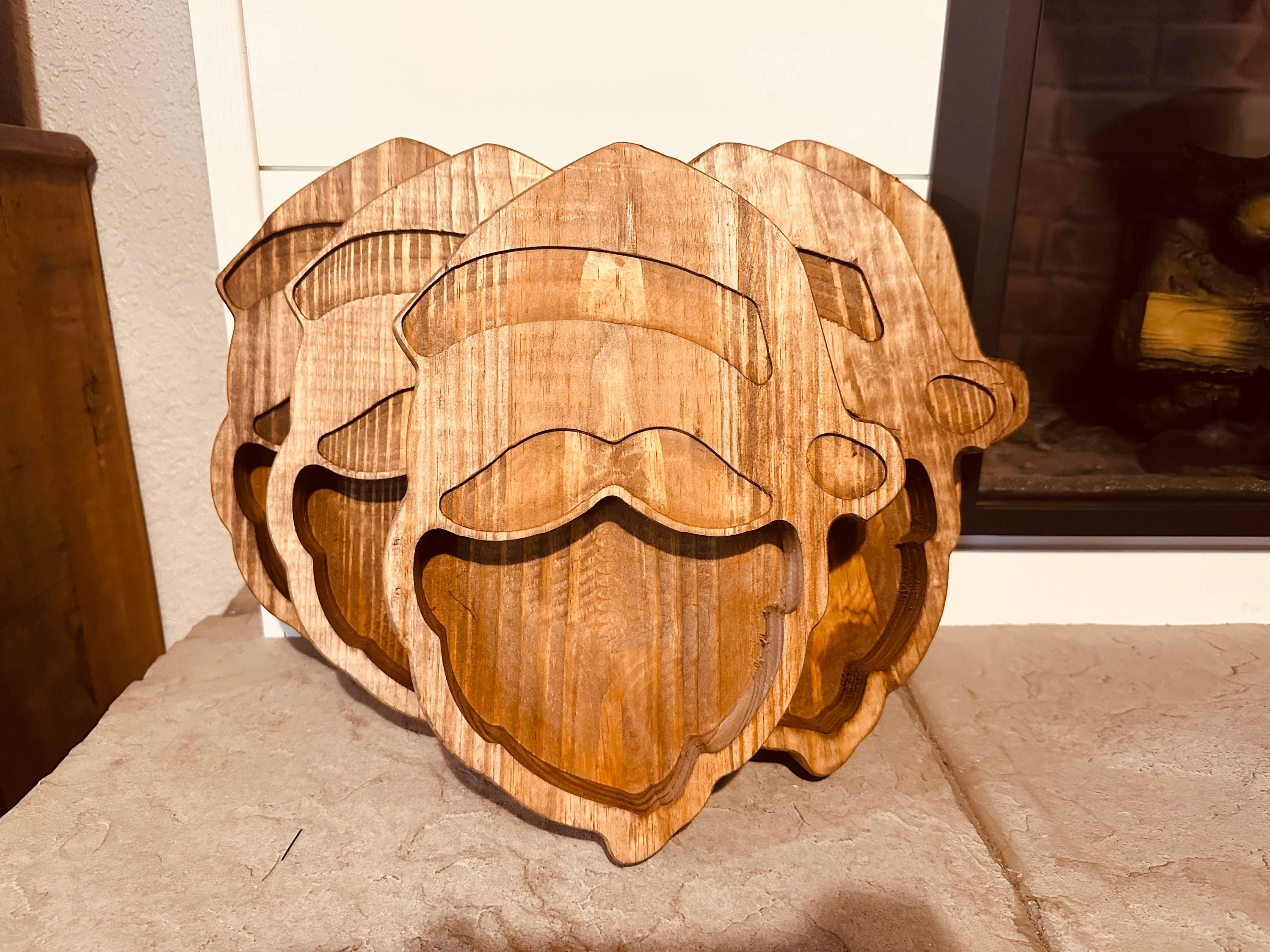 McCain's Furniture Co - Wholesale Candle Holder - Santa Bundle of 5 Candle-Ready Wooden Bowls - Candle Holder1