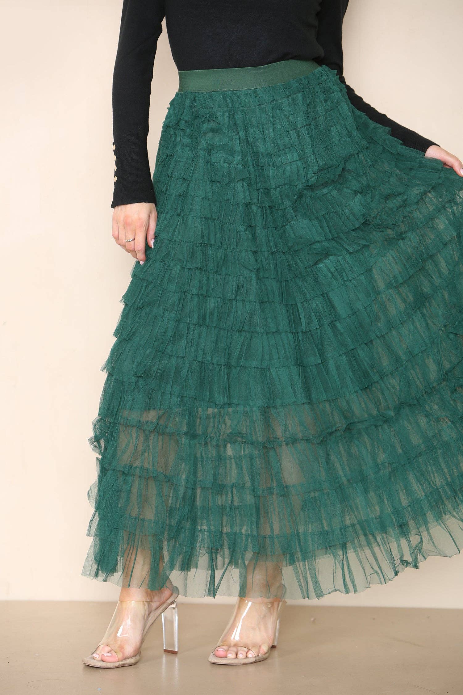 Kurt Muller – wholesale Skirt – Women’s – Tulle Frill Layered Mesh Skirt1