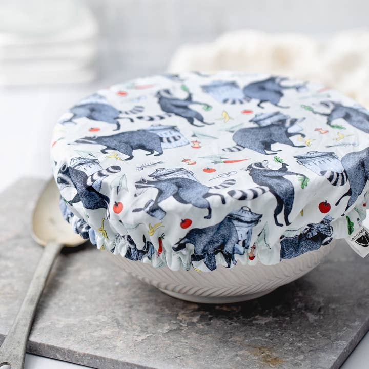 Reusable Dish Cover - Trash Pandas for wholesale by Wild Clementine Co.