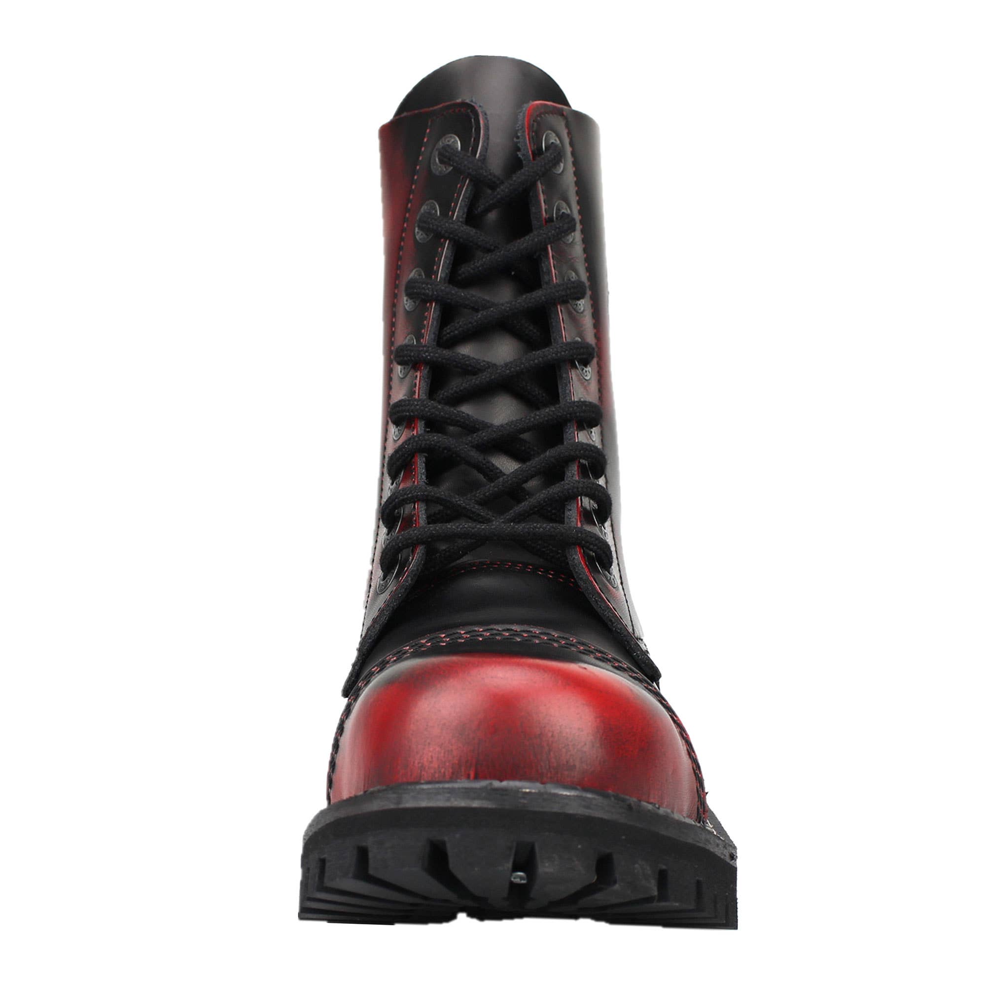 Angry Itch - Premium Boots – Großhandel Combat Boots – Herren – 8-Loch-Lederstiefel in Rot mit Abnutzungseffekt3