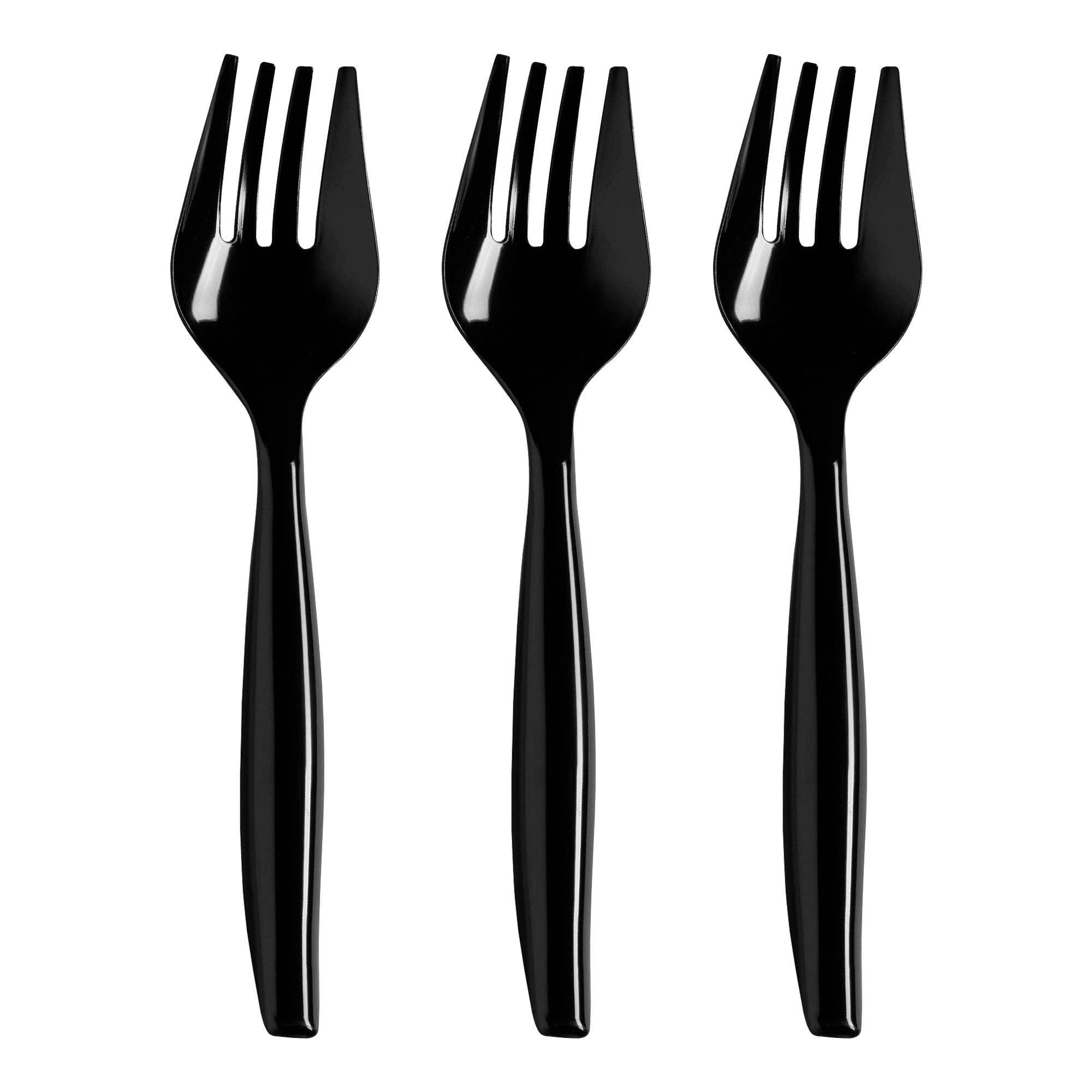 Smarty had a Party - Wholesale Serving Utensil - Black Disposable Plastic Serving Forks - 5 pcs1