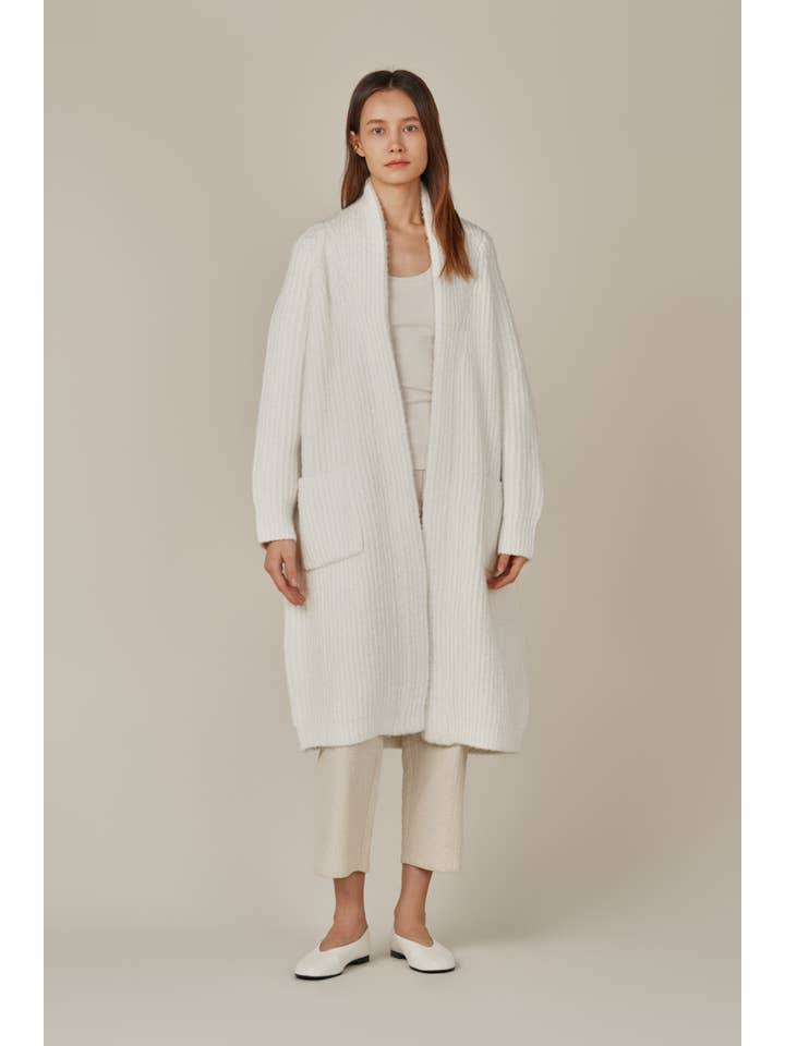Grade & Gather - Wholesale Cardigan - Women's - 80342 -Â LONG SHAWL COLLAR CARDIGAN