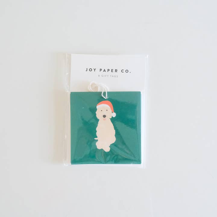 Etiquetas de presente do Papai Noel Doodle (conjunto de 8) por atacado de Joy Paper Co.