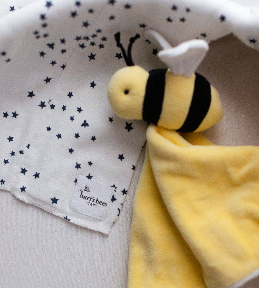 Sunshine Hold Me Bee Organic Plush Lovey for wholesale on Faire3