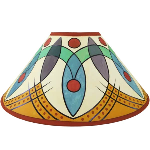 Cressida Bell - Wholesale Lamp Shade - Hand-painted Harlequin Lampshade - Yellow Red