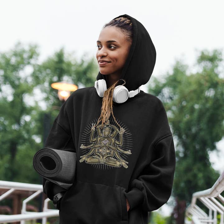 Sweat à capuche unisexe Sheva - Fabriqué sur commande - Choix de couleurs pour la vente par symbolika