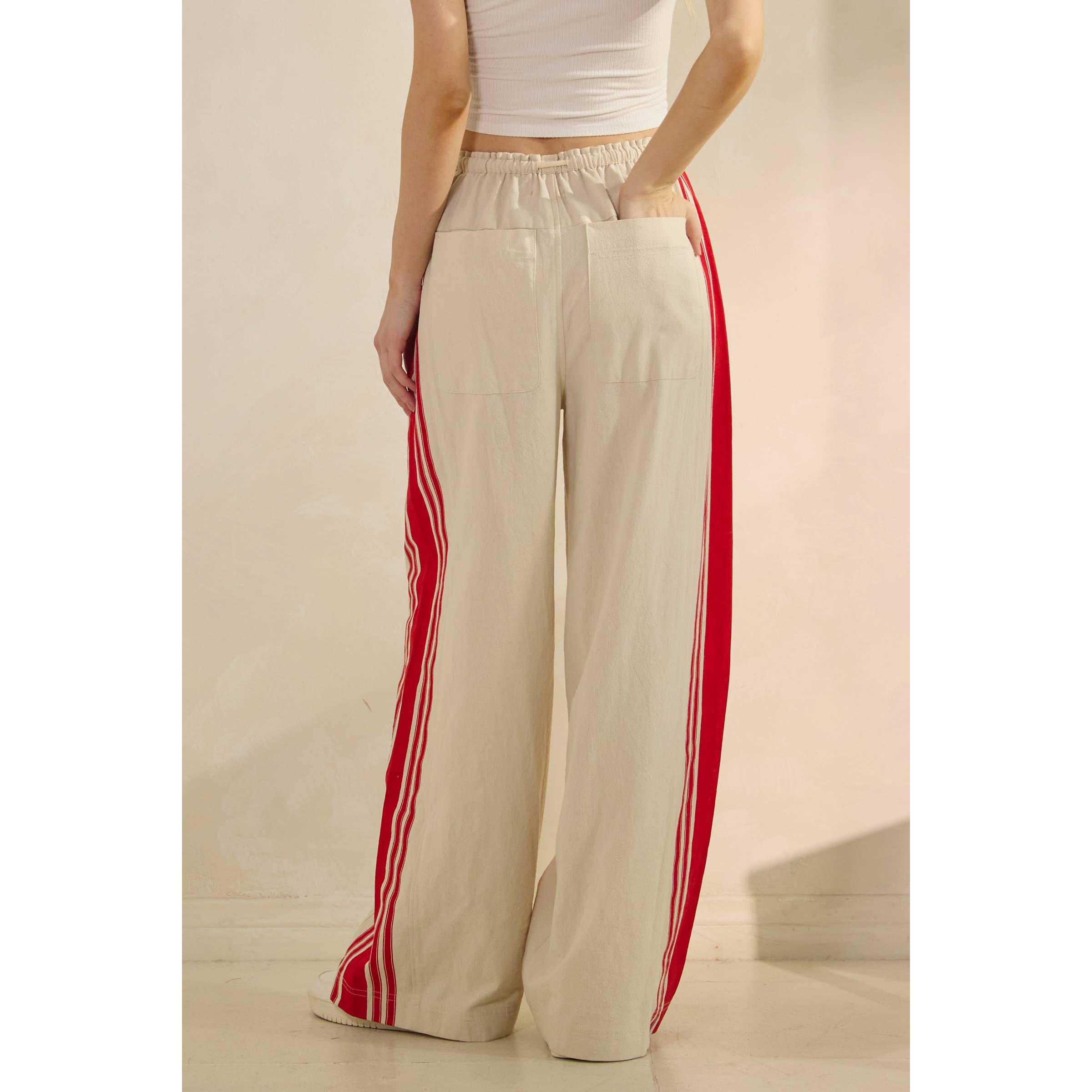 Ivory Sport Striped Wide Legged Pants for wholesale on Faire12