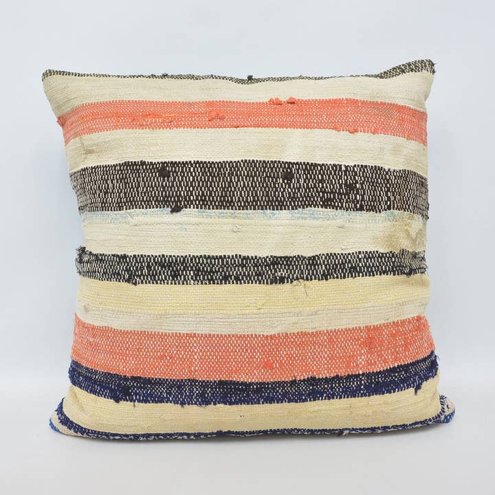 Funda de Cojín de Cuerpo Gótico a Rayas Kilim Turco 24x24 para venta al por mayor de Kilim Pillow Decors