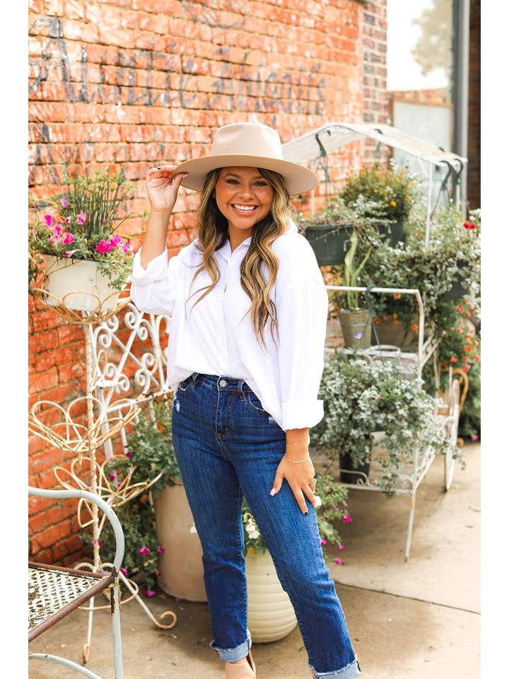 Kathryn Classic Button-Up, White for wholesale on Faire2