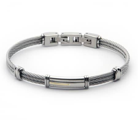 H2on Bracelet 18ct Detail for wholesale by Midhaven Ltd - Tribal Steel
