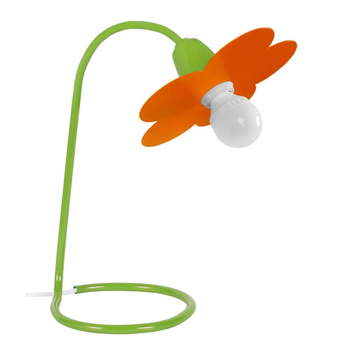 Tosel Shop - Wholesale Accent/Desk Lamp - PIVOINE - Green and Orange Arched Metal Desk Lamp