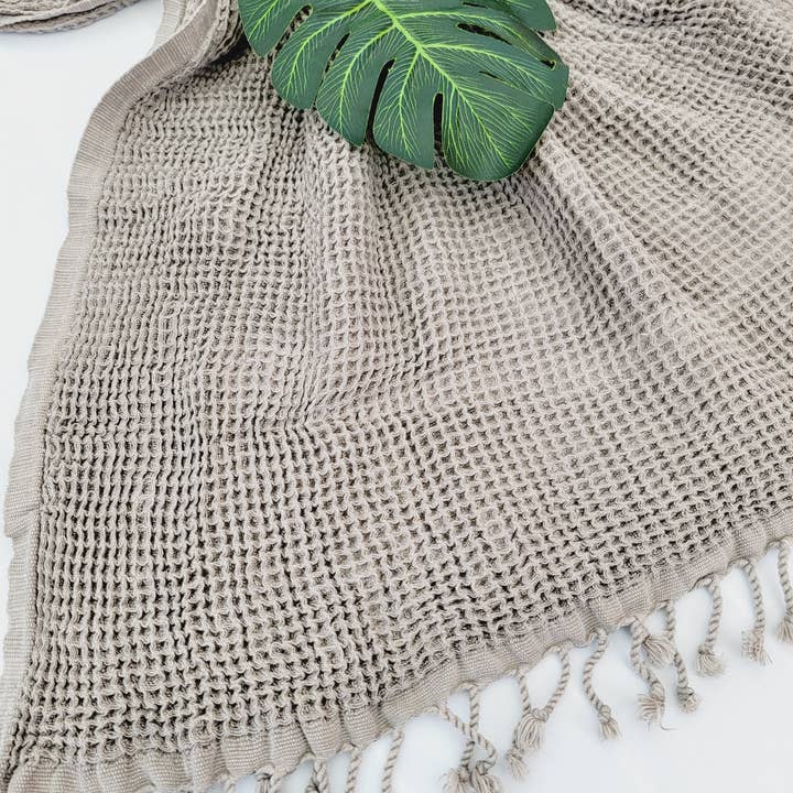 EBRU Home - Wholesale Throw Blanket - Throw Blanket Turkish Towels- Quick fold throw GRAY