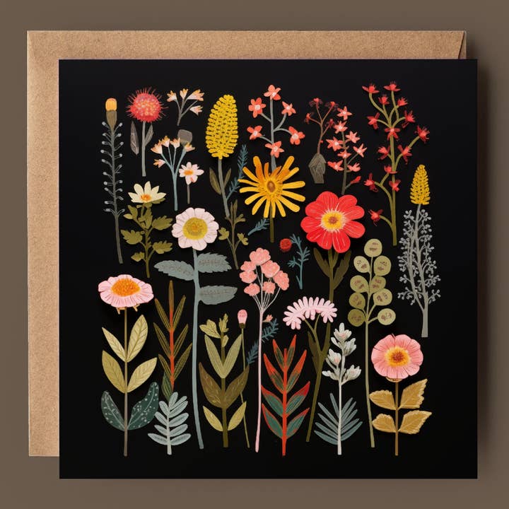 Botanical Pressed Flowers 1 - 2D Printed Card for wholesale by Good Post Day