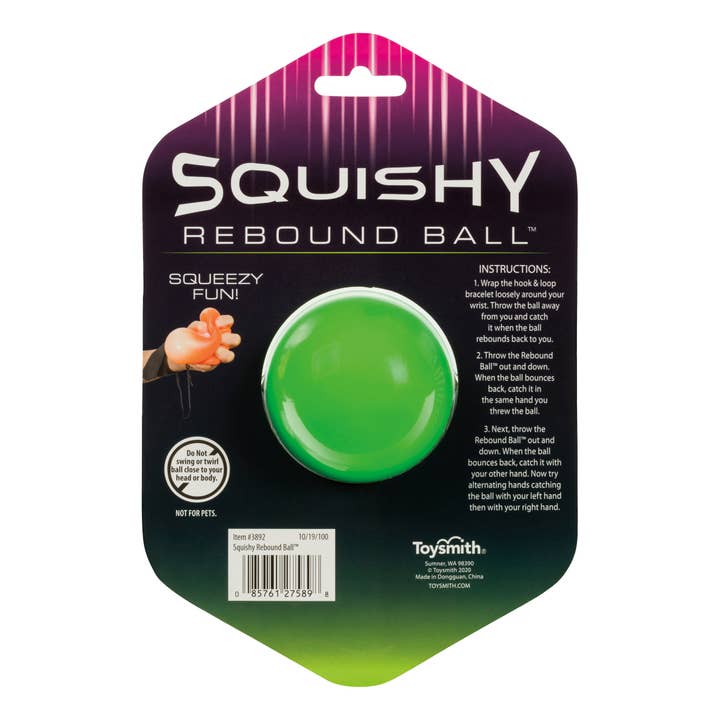 Toysmith - Wholesale Squishy Toy - Kids & Baby - Squishy Rebound Ball With Wrist Strap - Assorted Colors8