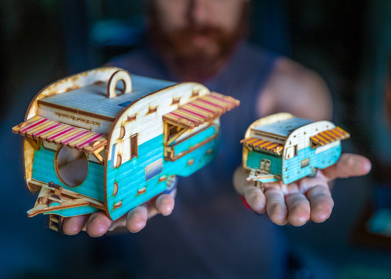 One Man One Garage - Wholesale Bird House - Vintage Camper Bird House Scale model playset you can build and use! Bring back the love of travel!10