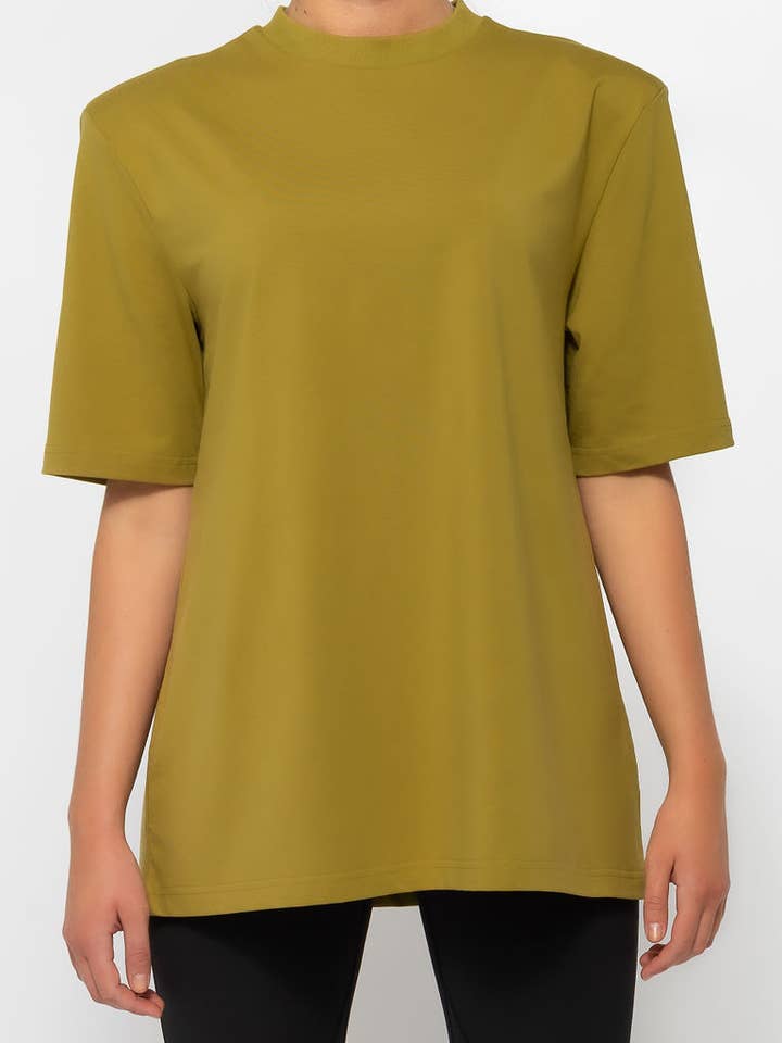 Helena Padded T-shirt Green for wholesale by HVL Shop