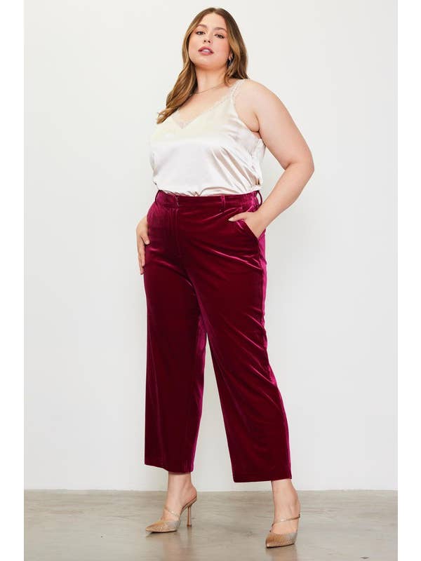 SKIES ARE BLUE – Engroshandel Bukser - Dame – Plus size fløjl bukser med lige pasform4