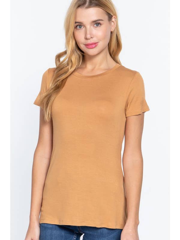 Active Basic | Active USA - Wholesale Knit Top - Women's - Short Sleeve Crew Neck Rayon Spandex Jersey Top10