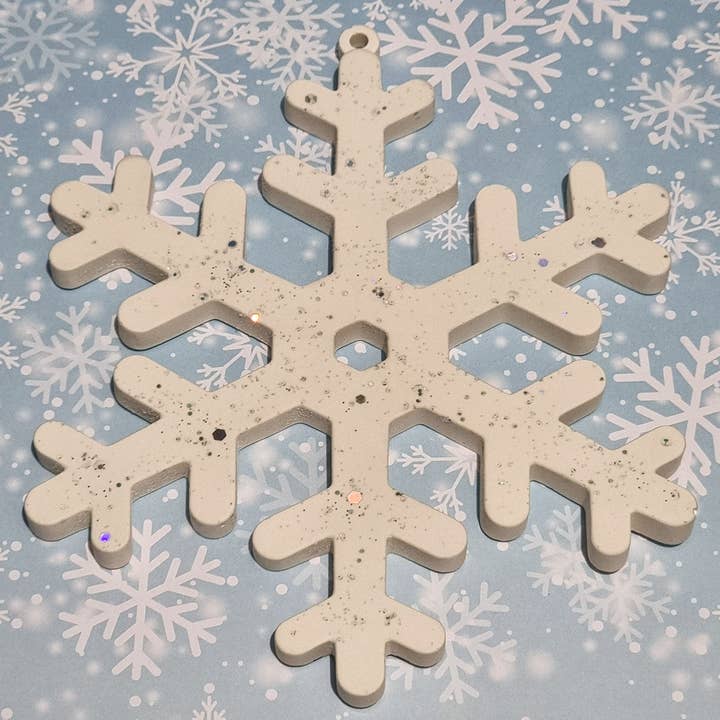 Limelight Jesmonite 18cm Hanging Snowflake for wholesale by Cranky Cow Creations