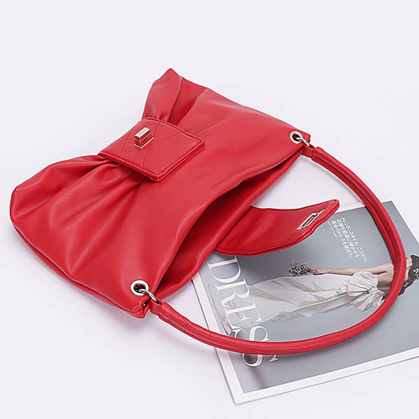 Shop Neighbors - Wholesale Shoulder Bag - Women's - Faux Leather Bow Shoulder Bag4