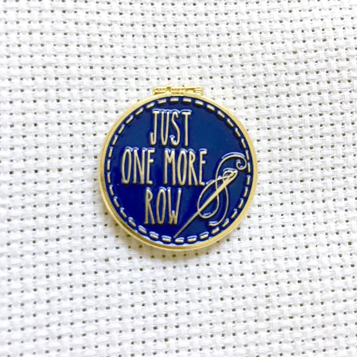 Snarky Crafter Designs - Wholesale Knitting/Crochet Supplies - Just One More Row Cross Stitching Enamel Needle Minder