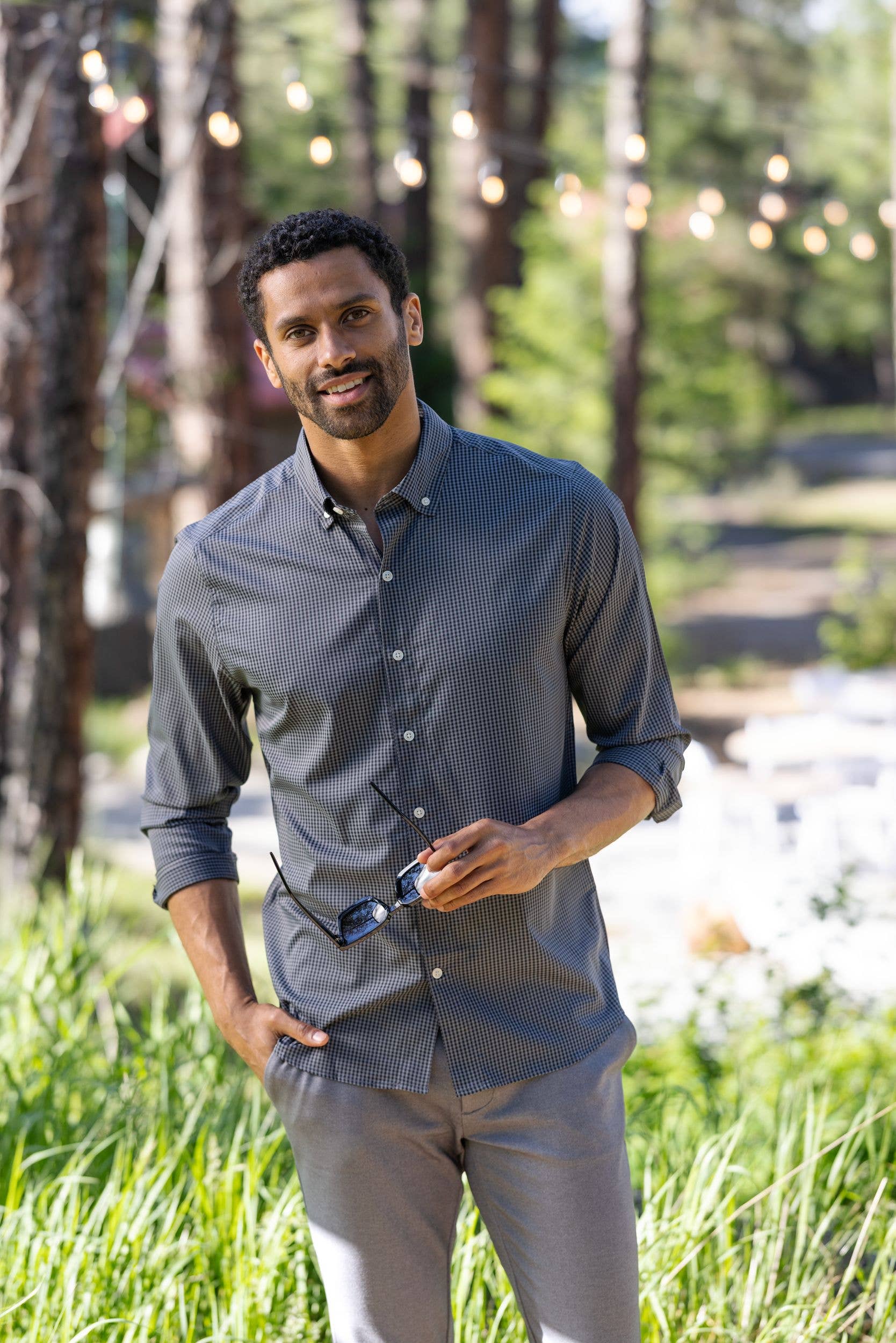 Cutter & Buck - Wholesale Button Down Shirt - Men's - Cutter & Buck Skyline Gingham Mens Big & Tall Dress Shirt22