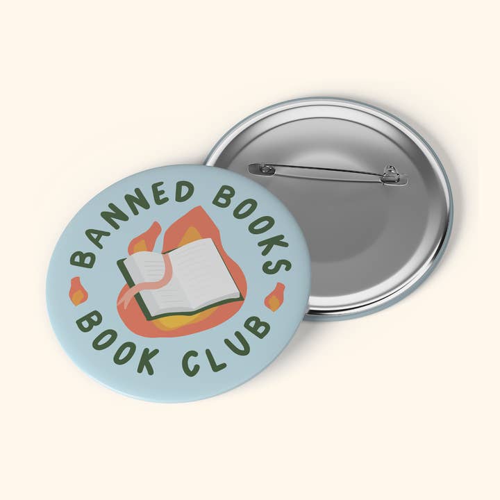 Banned Books Book Club Pinback Button for wholesale by Oh Happy Dani