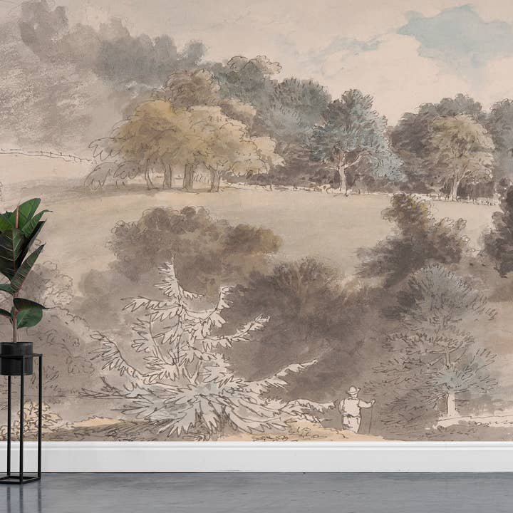 SimurgWallArts - Wholesale Wallpaper - Vintage Panoramic Forest Mural, Peel and Stick Wallpaper14
